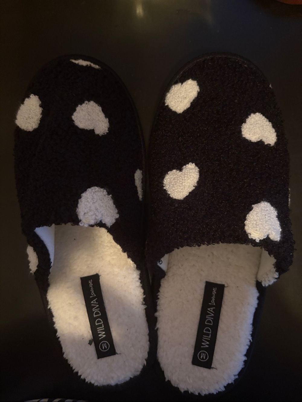 Fuzzy Heart Slippers